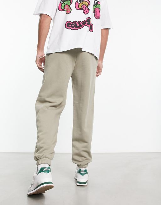 COLLUSION jogger with embroidered logo in khaki, 2 of 4