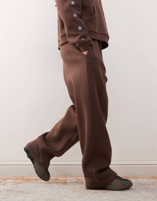 COLLUSION - Joggers color cioccolato con logo e stelle in coordinato, 5 di 5