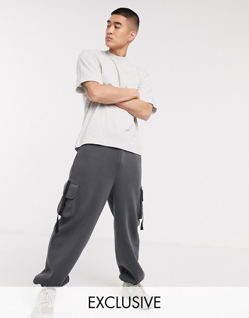 COLLUSION joggers in charcoal