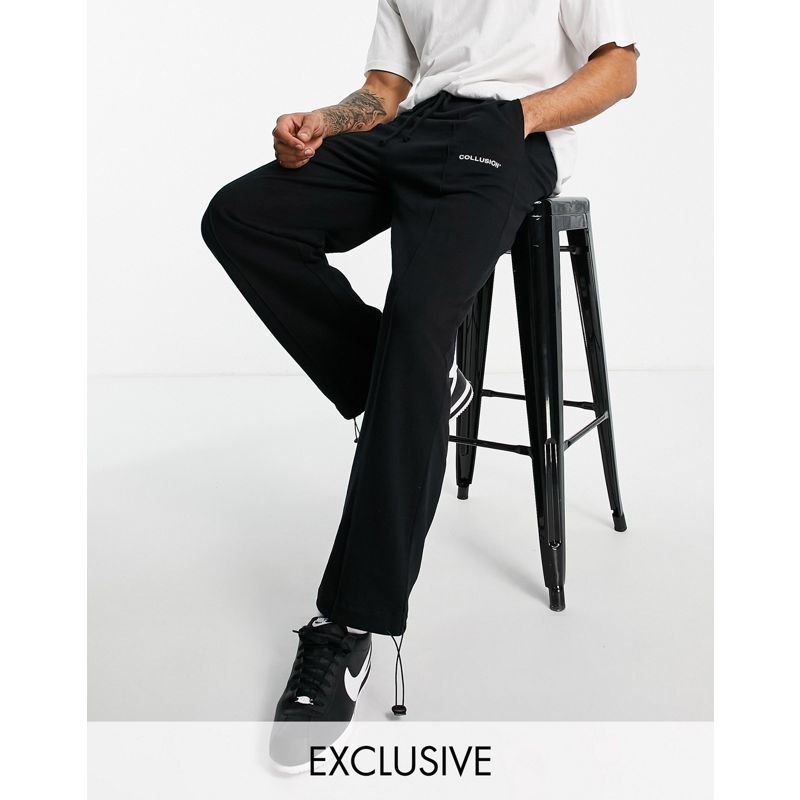  Uomo COLLUSION - Coordinato nero con camicia in tessuto scuba e joggers eleganti