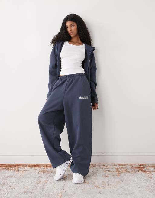 COLLUSION - Joggers oversize ampi blu navy lavaggio vintage in coordinato