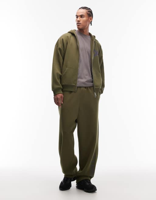 COLLUSION - Joggers taglio comodo in tessuto pesante kaki