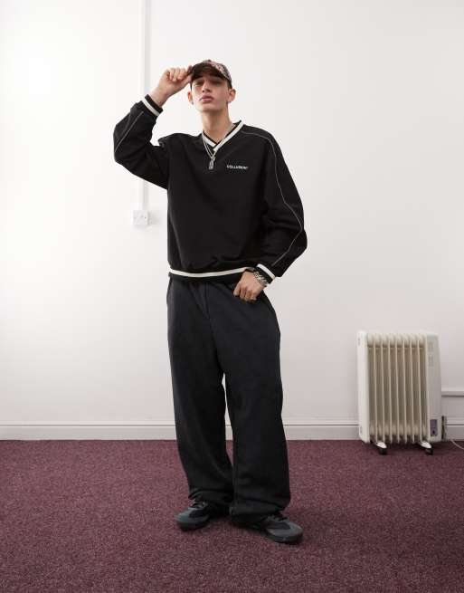 COLLUSION - Joggers taglio super comodo nero slavato