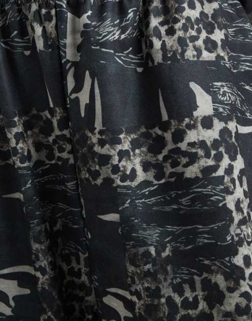 COLLUSION - Joggingbroek met wijde pijpen in tijger-camouflageprint met wassing, 5 van 5