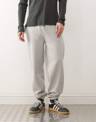 Jogginghose in meliertem Grau mit Bündchen Grau 2XS