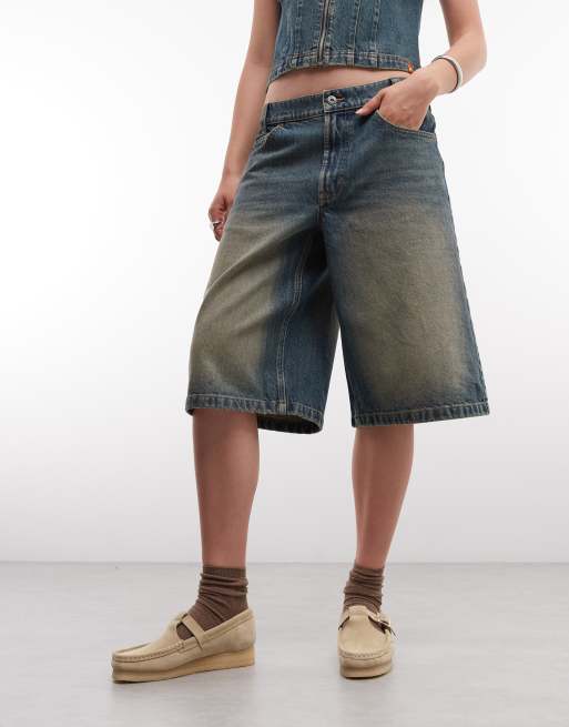 COLLUSION – Jorts i grunge-tvätt och skaterstil, del av set, 2 av 5