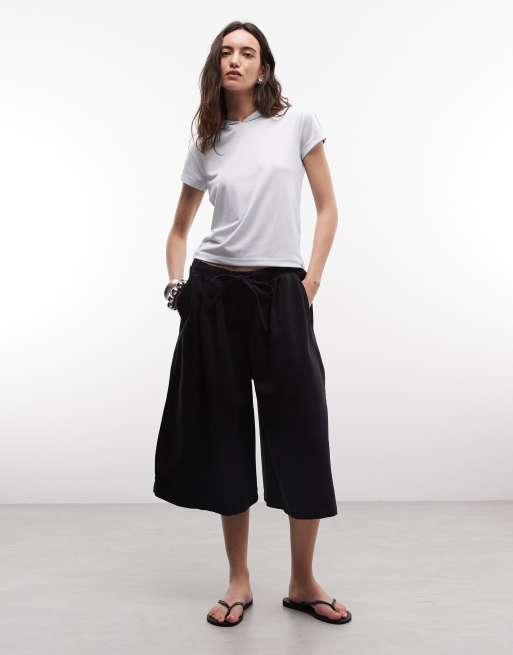 COLLUSION - Jorts taglio lungo in chambray nero