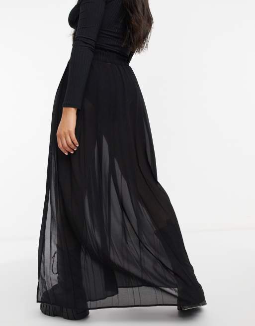 Jupe longue clearance transparente noire