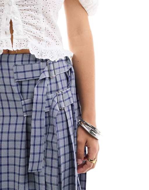 Jupe carreaux bleu best sale