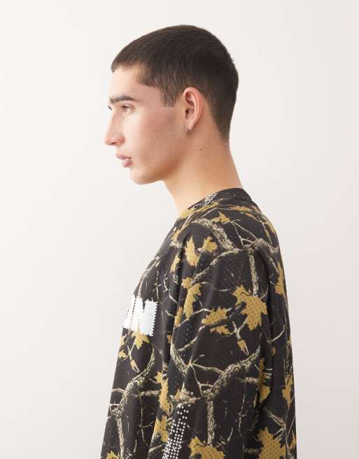 COLLUSION – Kamouflagemönstrad t-shirt i airtex och oversized fit med långa ärmar, 4 av 5