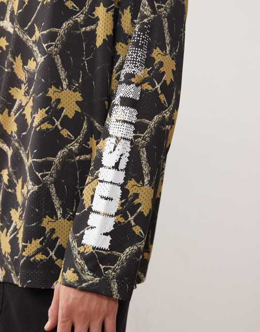 COLLUSION – Kamouflagemönstrad t-shirt i airtex och oversized fit med långa ärmar, 5 av 5