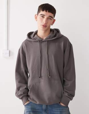 Kapuzenpullover in Anthrazit-Grau Grau S