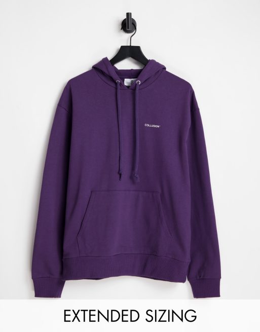 COLLUSION – Kapuzenpullover in Dunkellila mit Logo