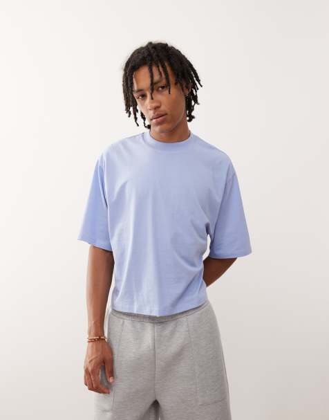 COLLUSION – Kastiges, locker geschnittenes T-Shirt in Hellblau - view 1