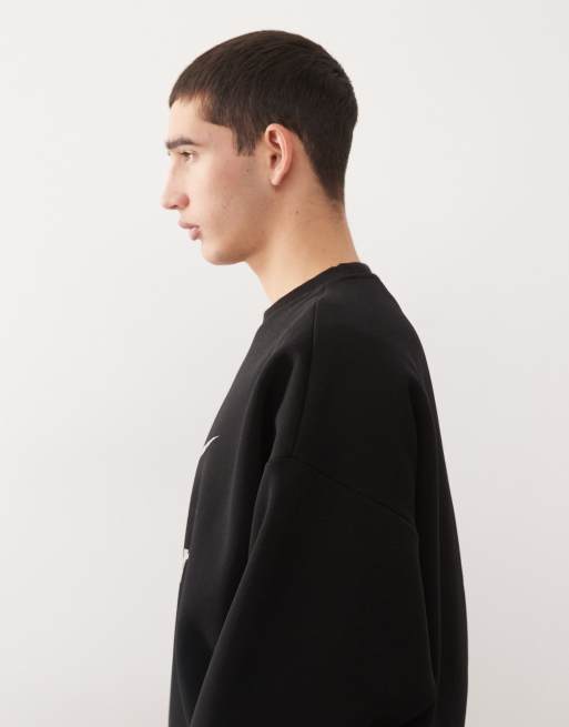COLLUSION – Kastiges Oversize-Sweatshirt in Schwarz mit Logoprint, 4 von 5
