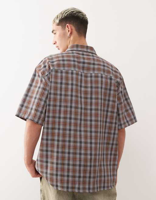 COLLUSION – Kastiges Skater-Hemd in Braun kariert, 3 von 5