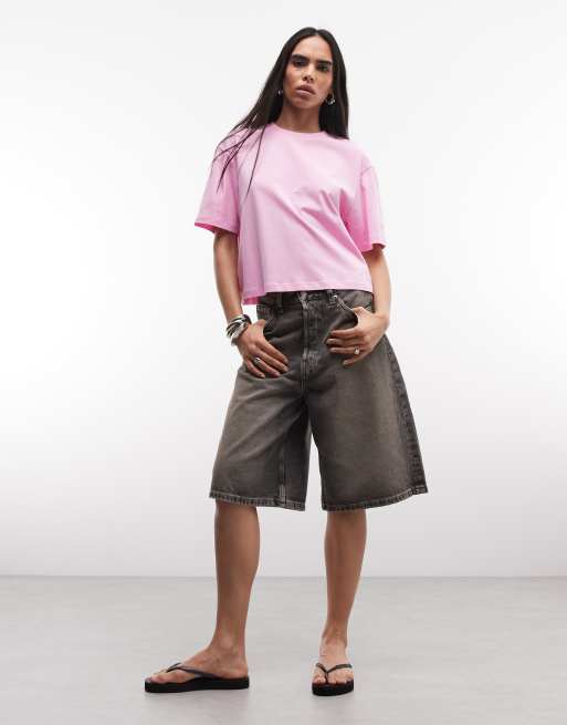 COLLUSION – Kastiges T-Shirt in kräftigem Rosa, 2 von 4