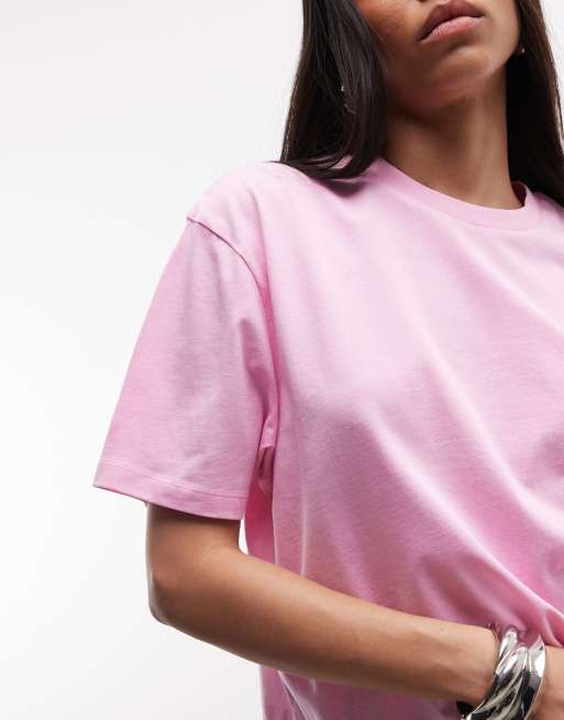 COLLUSION – Kastiges T-Shirt in kräftigem Rosa, 3 von 4