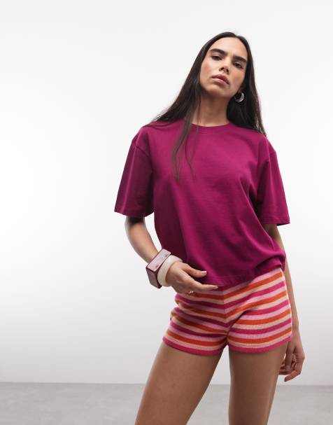 COLLUSION – Kastiges T-Shirt in Pflaume - view 1
