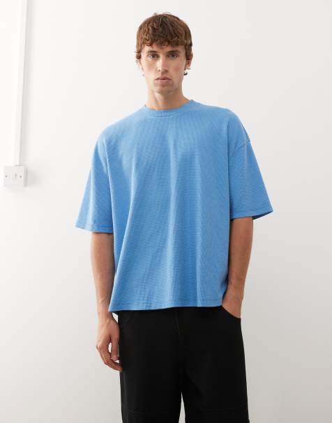 COLLUSION – Kastiges T-Shirt in verwaschenem Blau - view 1