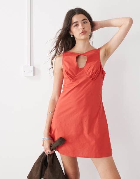 COLLUSION keyhole mini dress in red - view 1