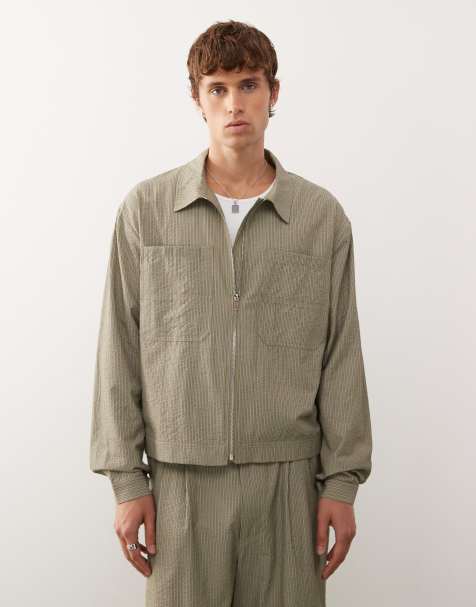 COLLUSION – Khakifärgad, figursydd bomberjacka - view 1