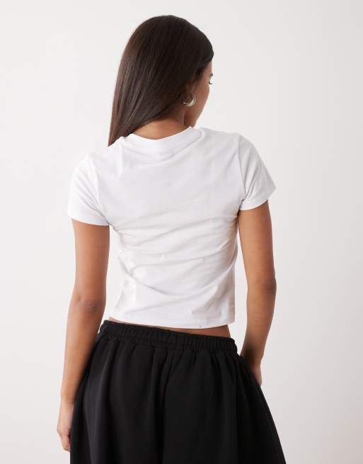 COLLUSION – Knapp geschnittenes, kurzärmliges T-Shirt mit „Call me“-Slogan, 3 von 4