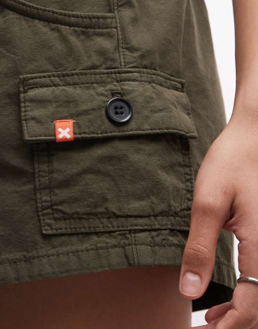 COLLUSION – Knappe Cargo-Shorts in Khaki, 4 von 5