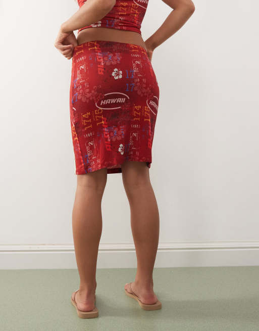 COLLUSION knee length printed drawstring skirt - part of a set, 5 of 5