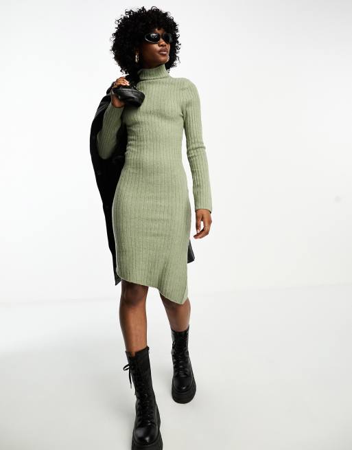 Asymmetrical ribbed sweater discount dress