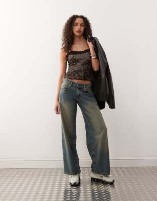 Collusion Knit Cami Top With Ruffle Detail