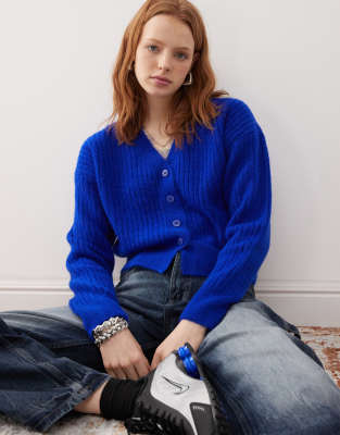 Collusion Knit Cardigan In Blue