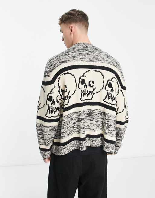 Wool Hoodie Jacket/Trousers Jacquard Skull