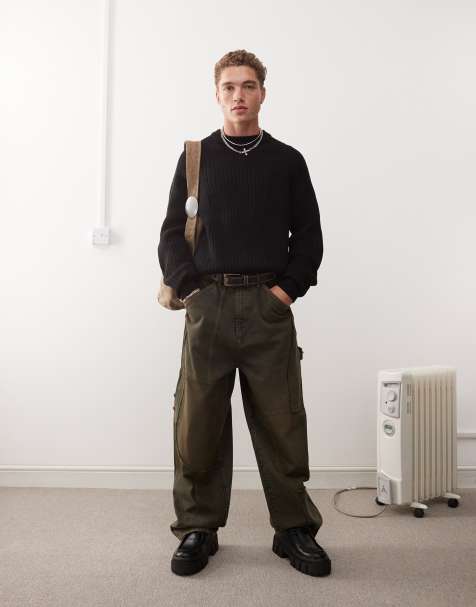 COLLUSION knit crewneck sweater in black - view 1