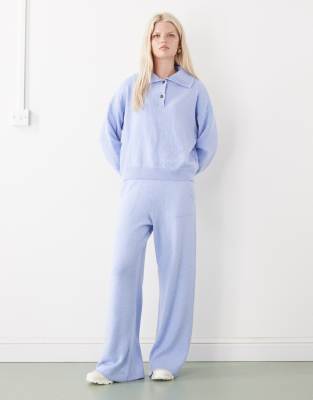Collusion Knit Oversized Button Up Sweater In Blue