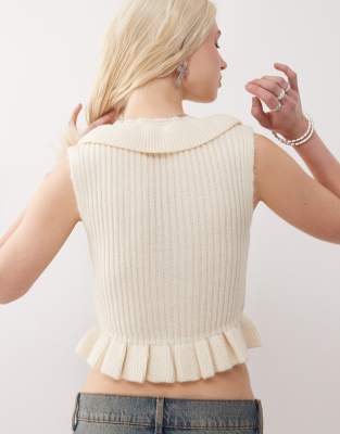 Collusion Knit Ruffle Tank Top-pink In Pink