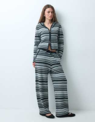Collusion Knit Stripe Sweatpants In Blue