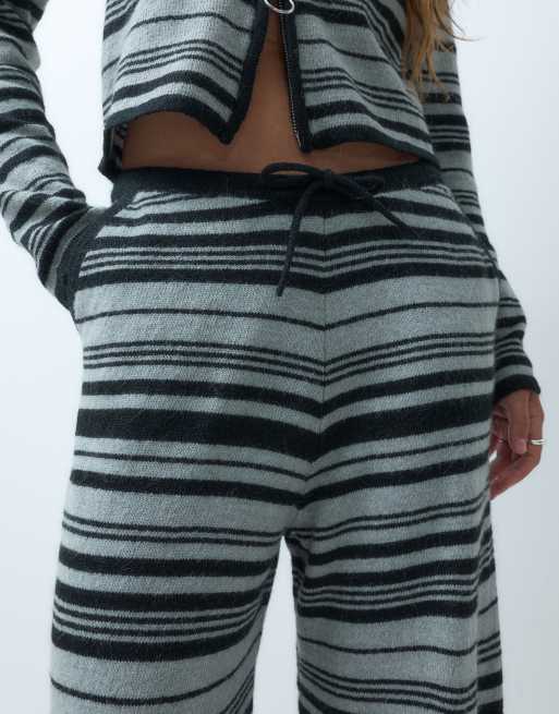 COLLUSION knit stripe sweatpants in black stripe - part of a set, 5 of 5