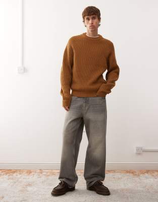 Collusion Knit Sweater In Brown