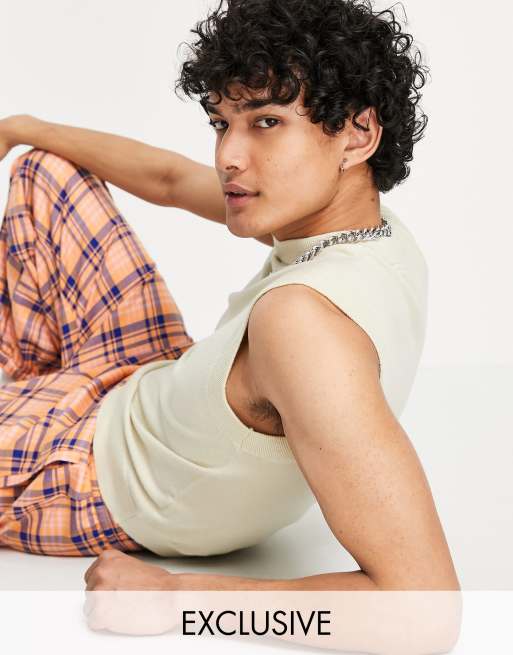 COLLUSION knit tank in cream ASOS