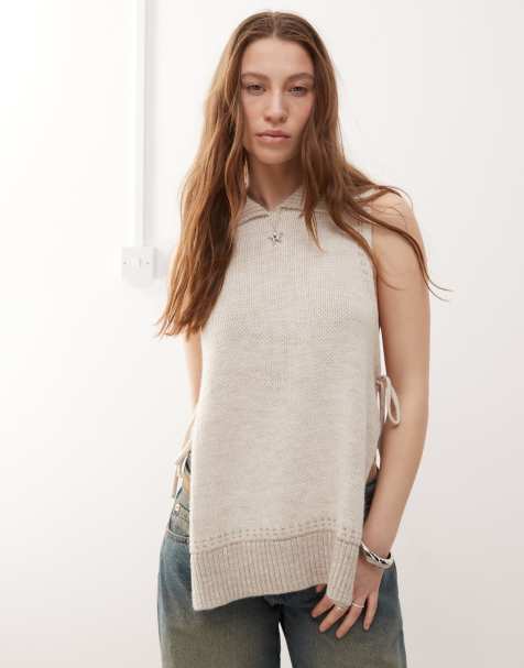 COLLUSION knit tank top with side ties - view 1