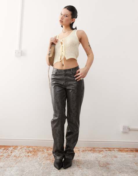 COLLUSION knit tie front top in buttermilk yellow - view 1