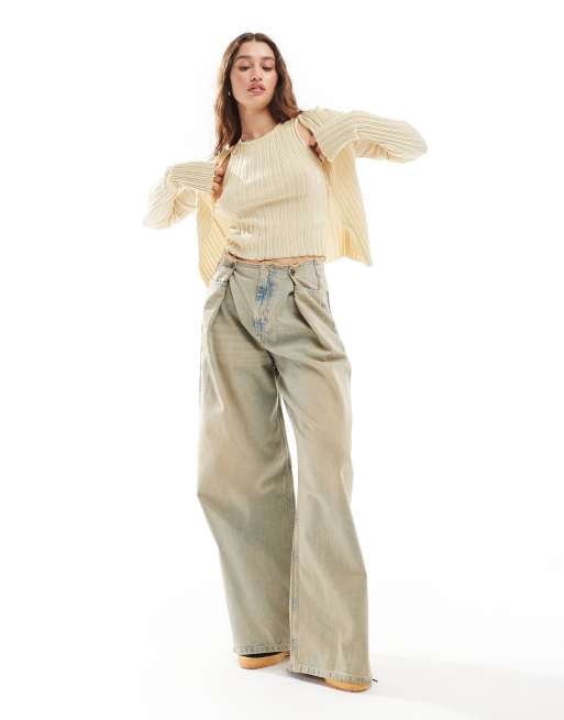 COLLUSION knit vest in yellow, 4 of 4