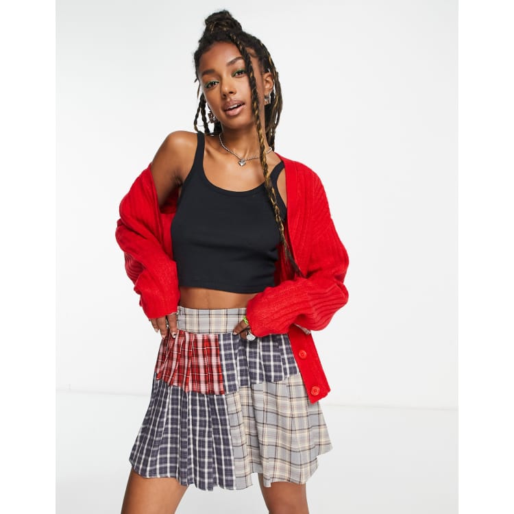 Red on sale cropped cardigan