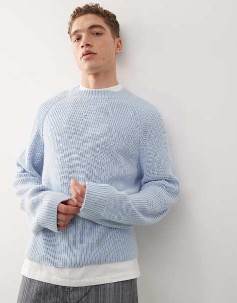 COLLUSION Knitted boxy sweat in blue - view 1