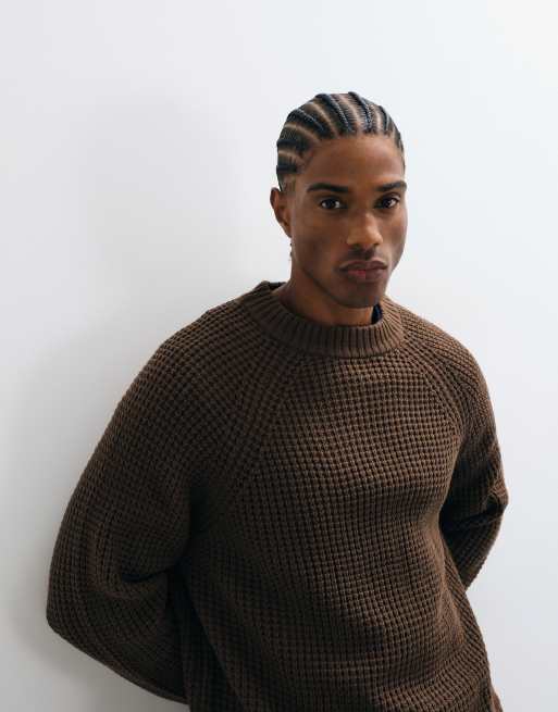 COLLUSION Knitted boxy sweater in caramel brown, 2 of 5