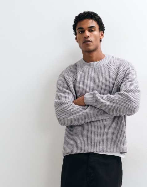 COLLUSION Knitted boxy sweater in gray - view 1