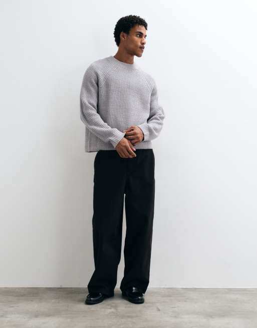 COLLUSION Knitted boxy sweater in gray, 2 of 5