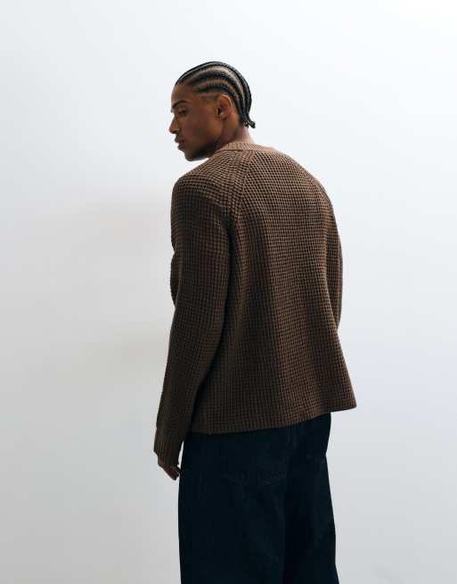 COLLUSION Knitted boxy sweater jumper in caramel brown, 4 of 5
