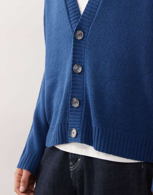 COLLUSION knitted cardigan in navy blue, 5 of 5